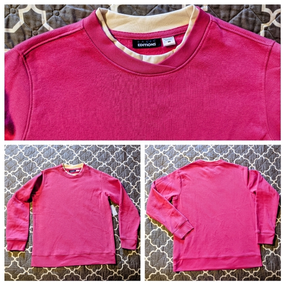 BASIC EDITIONS Women's Fleece Crew Pullover l M - Picture 3 of 5